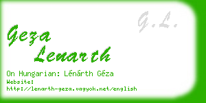 geza lenarth business card